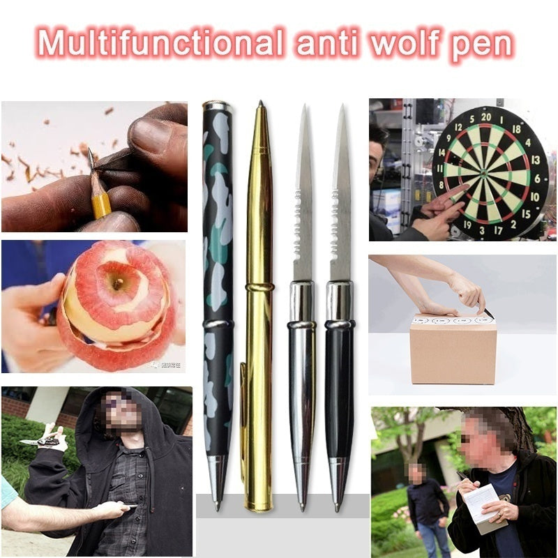 12 Colors Ballpoint Pen Multi-function Letter Opener Metal Pen Self-defense Metal Knife Pen Gift