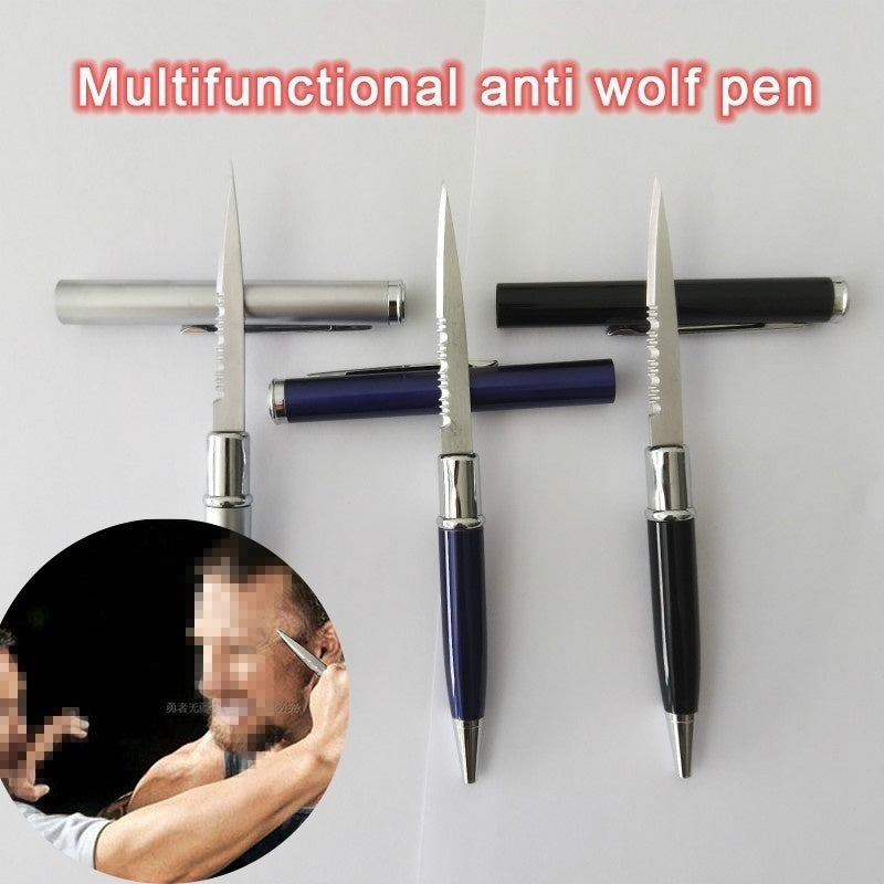 12 Colors Ballpoint Pen Multi-function Letter Opener Metal Pen Self-defense Metal Knife Pen Gift