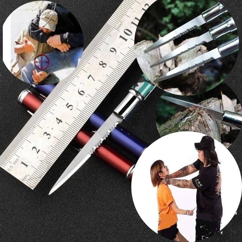 【Free gift】12 Colors Ballpoint Pen Multi-function  - Letter Opener Metal  - Pen Self- - defense Metal  - Knife  - Pen  - Gift