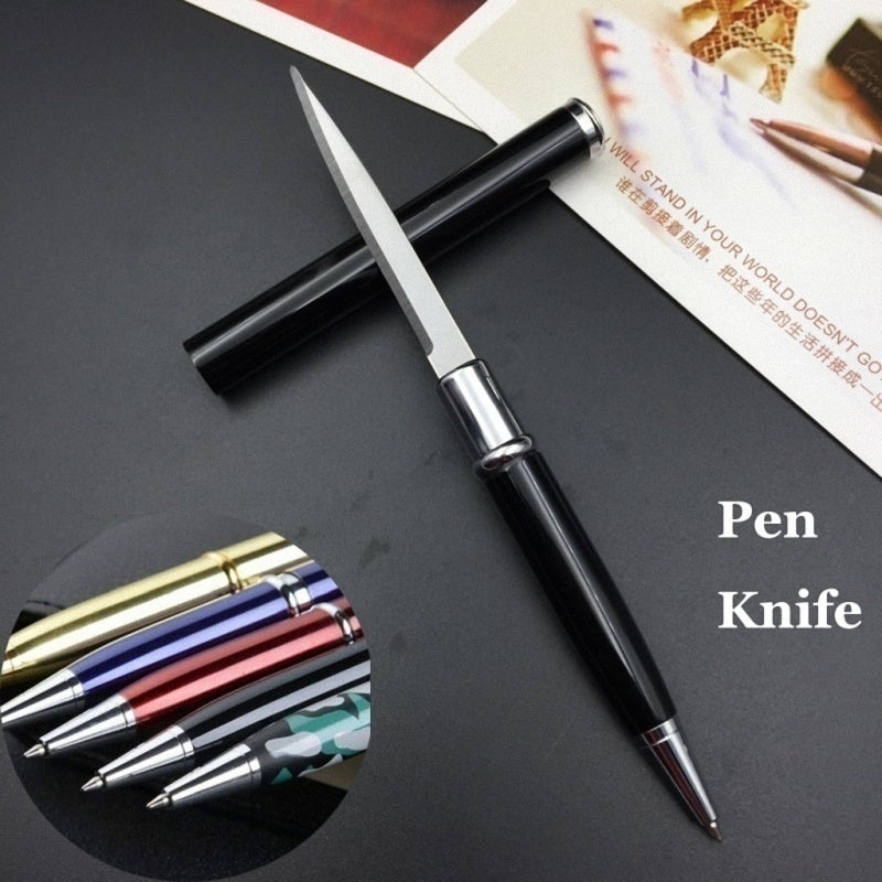 12 Colors Ballpoint Pen Multi-function Letter Opener Metal Pen Self-defense Metal Knife Pen Gift