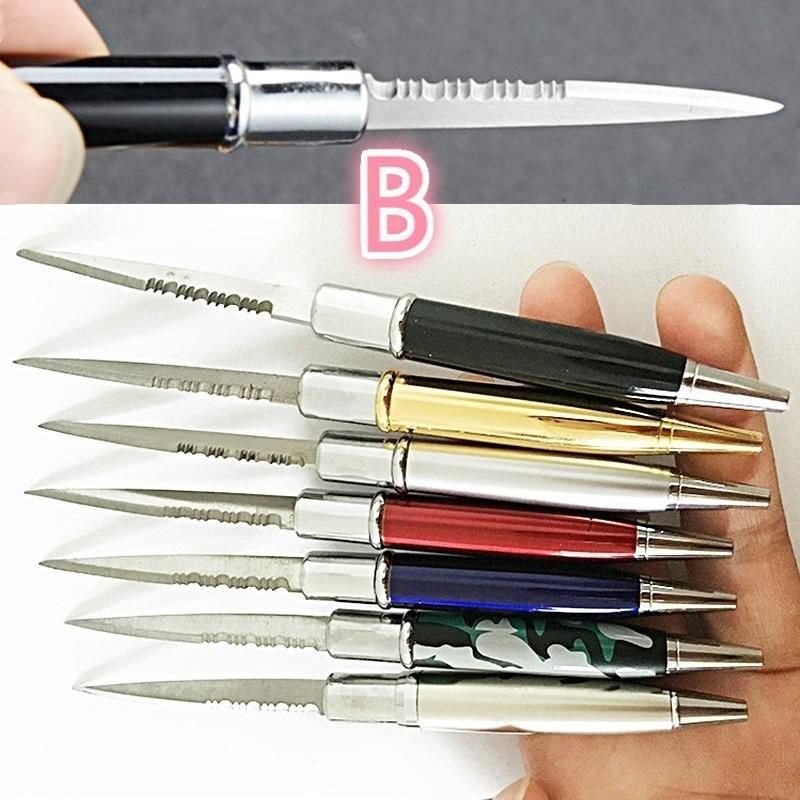 【Free gift】12 Colors Ballpoint Pen Multi-function  - Letter Opener Metal  - Pen Self- - defense Metal  - Knife  - Pen  - Gift