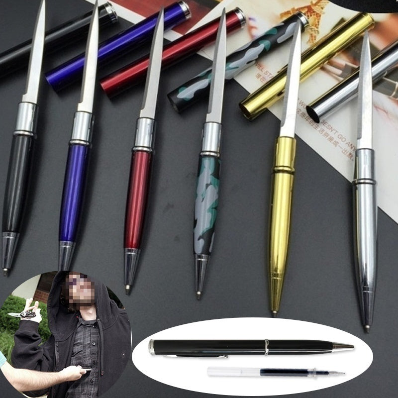 12 Colors Ballpoint Pen Multi-function Letter Opener Metal Pen Self-defense Metal Knife Pen Gift