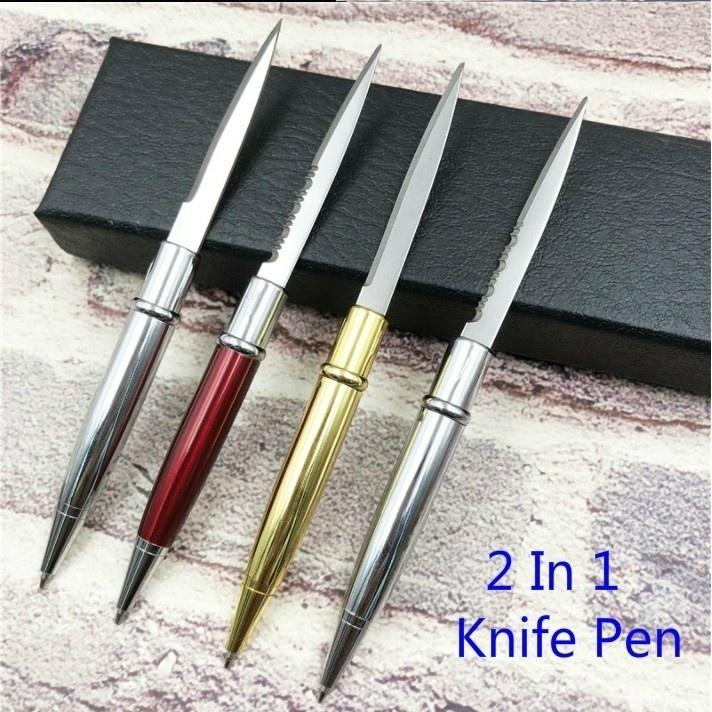 【Free gift】12 Colors Ballpoint Pen Multi-function  - Letter Opener Metal  - Pen Self- - defense Metal  - Knife  - Pen  - Gift