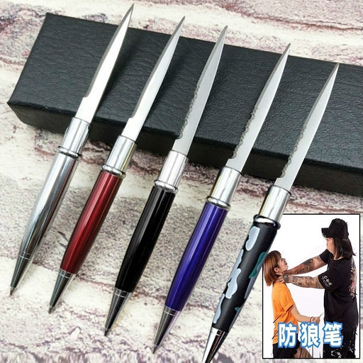 12 Colors Ballpoint Pen Multi-function Letter Opener Metal Pen Self-defense Metal Knife Pen Gift