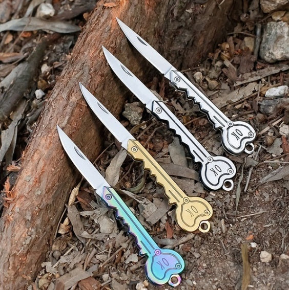 Outdoor Camping Survival Pocket Folding Blade Key Shaped Knife Gift