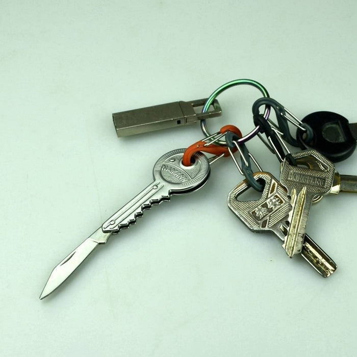 Steel Mini Key Knife Fold Key Pocket Knife Key Chain Knife Peeler Portable Camping Key Ring Knife Tools