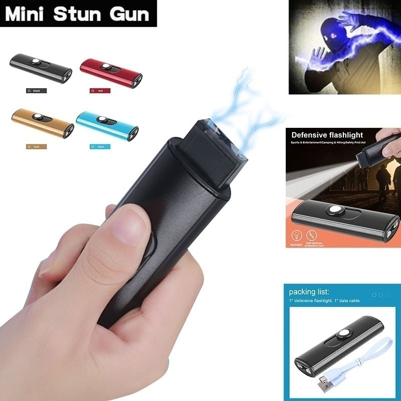 2025 Tactical Flashlight Stun Gun for sale Super Bright Flashlight Keychain Flashlight Self-defense Weapons Survival Camp | POPOTR™