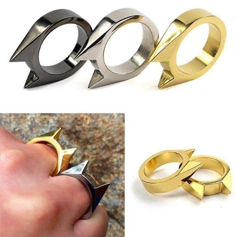 【Free gift】2/3/4PCS Hot Mini Anti Wolf Self-protection Window Breakere Survival EDC Stainless Steel Cat - Ear Ring Mini  - Tool Self-defense