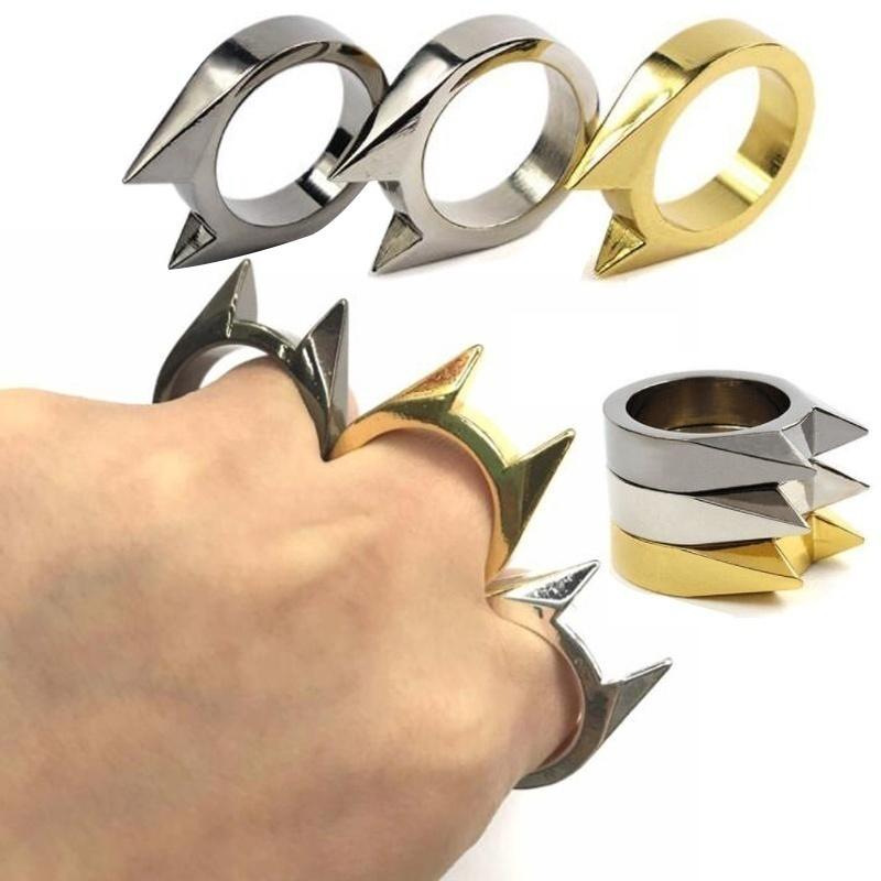 【Free gift】2/3/4PCS Hot Mini Anti Wolf Self-protection Window Breakere Survival EDC Stainless Steel Cat - Ear Ring Mini  - Tool Self-defense