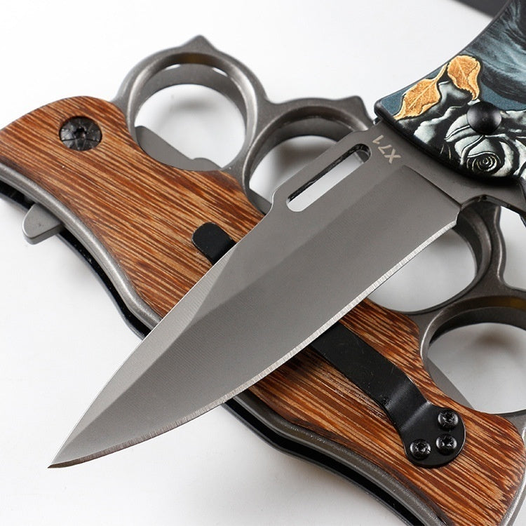 2025 Survival Knife Folding Knife Hunting Knife Brass Knuckle Knife Multifunction Knife | POPOTR™