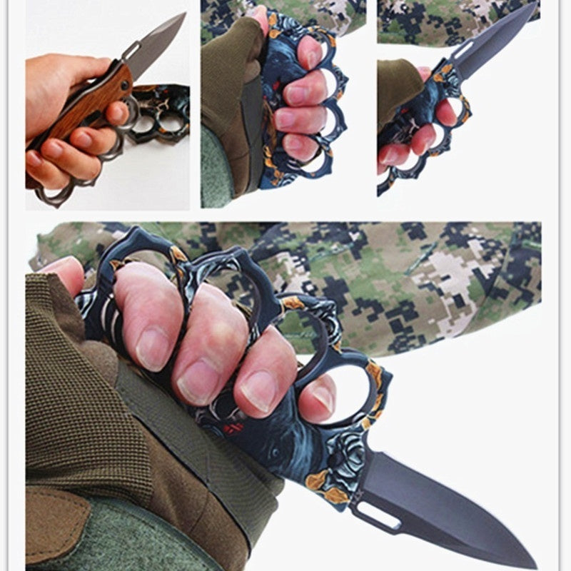 2025 Survival Knife Folding Knife Hunting Knife Brass Knuckle Knife Multifunction Knife | POPOTR™