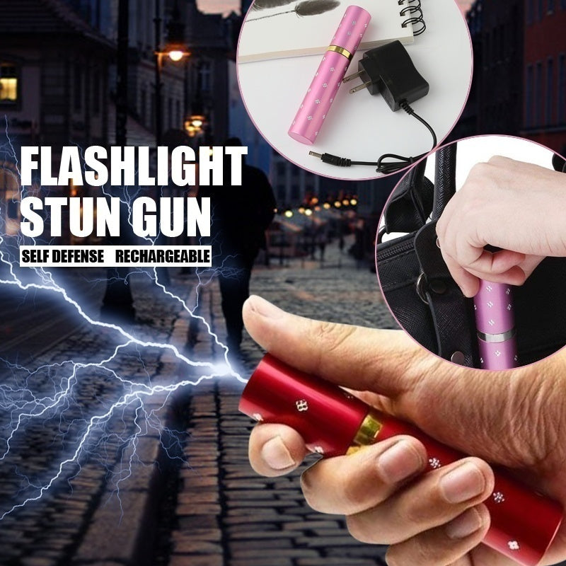 2025 Tactical Flashlight Stun Gun Lipstick LED Flashlight Rechargeable Portable Gun Safe  Survival Camp | POPOTR™