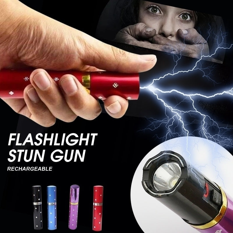 2025 Tactical Flashlight Stun Gun Lipstick LED Flashlight Rechargeable Portable Gun Safe  Survival Camp | POPOTR™