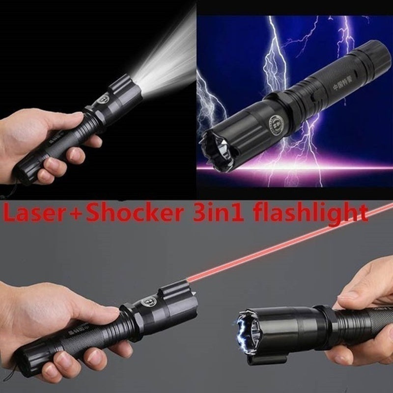 2025 Women's Stun Gun for sale Tactical Flashlight Stun Gun for sale VS Taser Stun Baton Super Bright Flashlight Survival Camp | POPOTR™