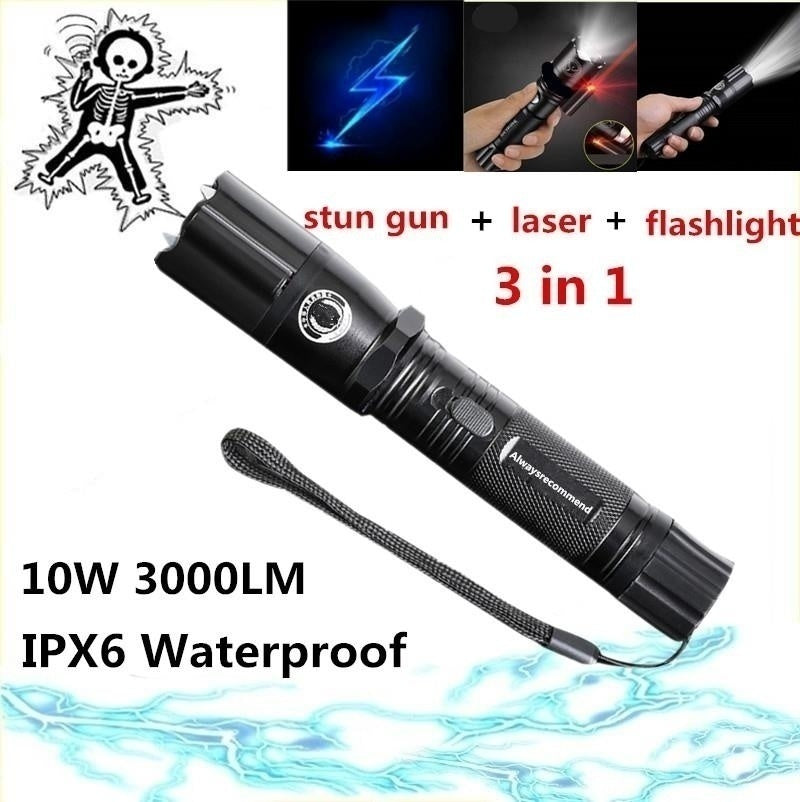 2025 Women's Stun Gun for sale Tactical Flashlight Stun Gun for sale VS Taser Stun Baton Super Bright Flashlight Survival Camp | POPOTR™