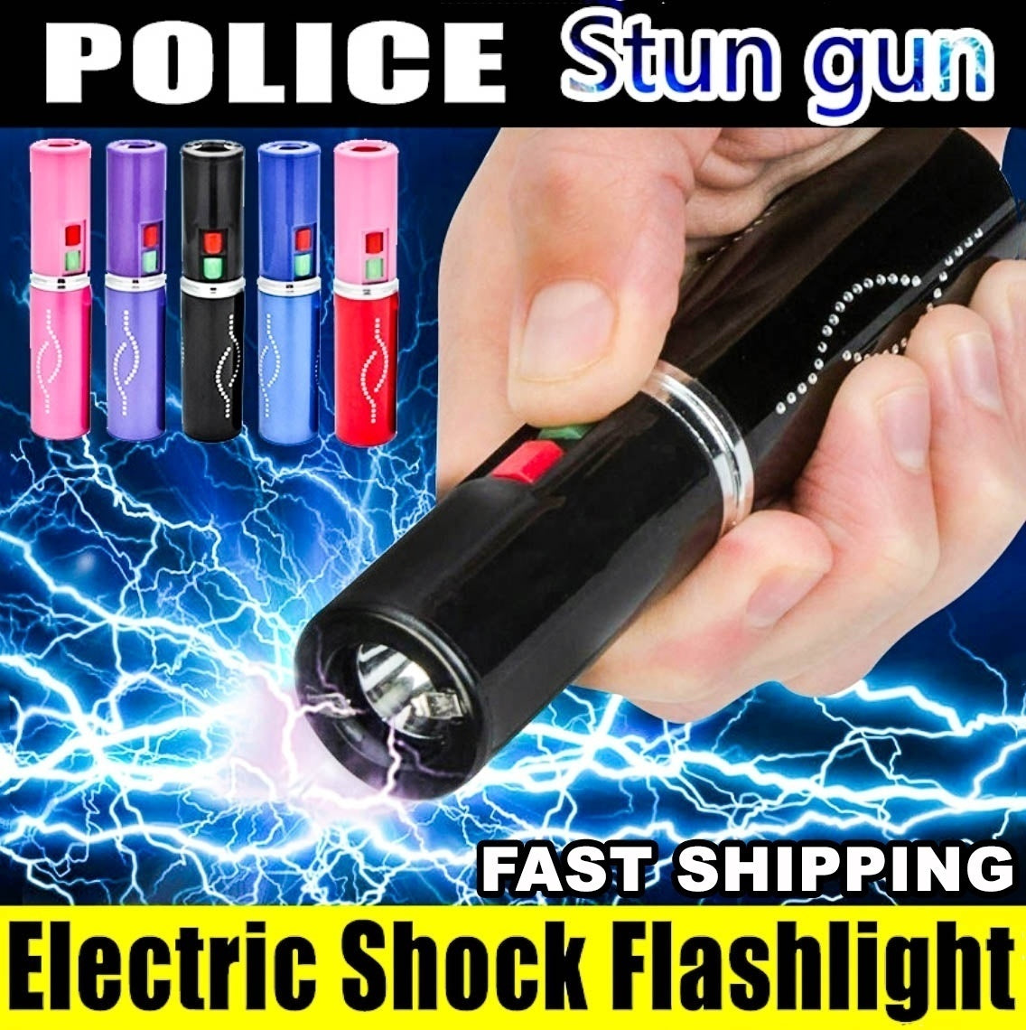 2025 Tactical Flashlight Stun Gun Lipstick Portable Gun Safe  Survival Camp | POPOTR™