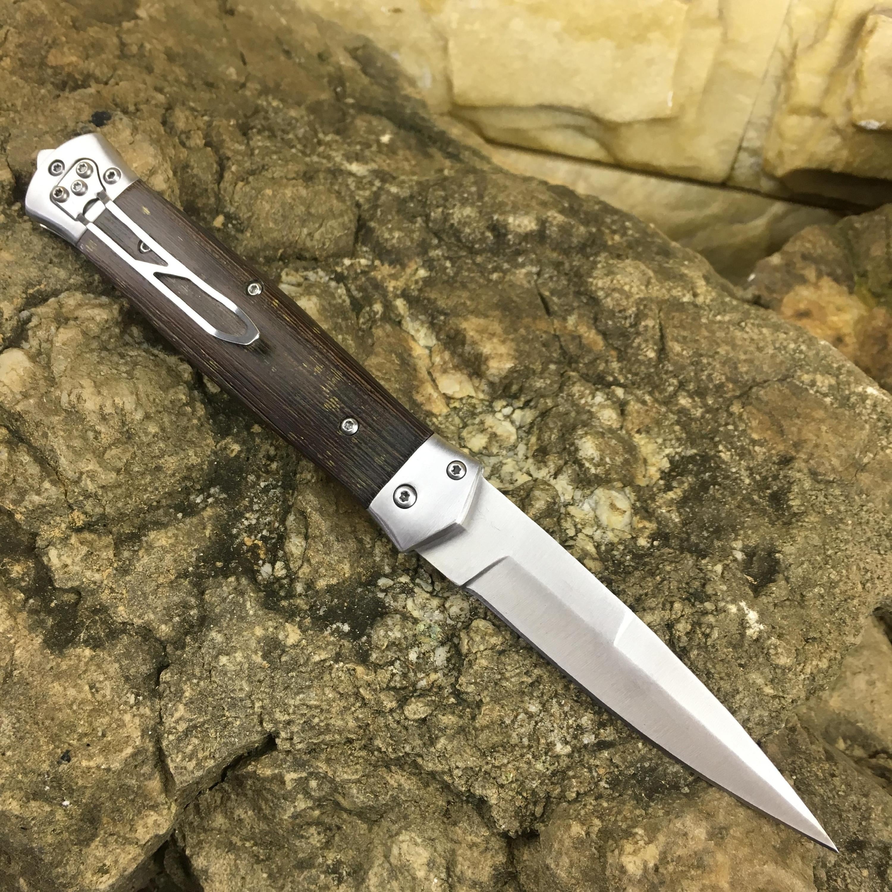 2025 Survival Knife Hunting Knife Tactical Knife Spring Assisted Knife Blade Auto Knife| POPOTR™