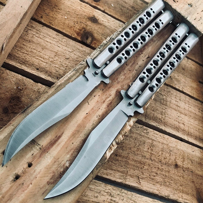 2022 Survival Knife Swiss Army Knife Practice Butterfly Knife Hunting Knife Training Knife Tactical Knife Blade| POPOTR™