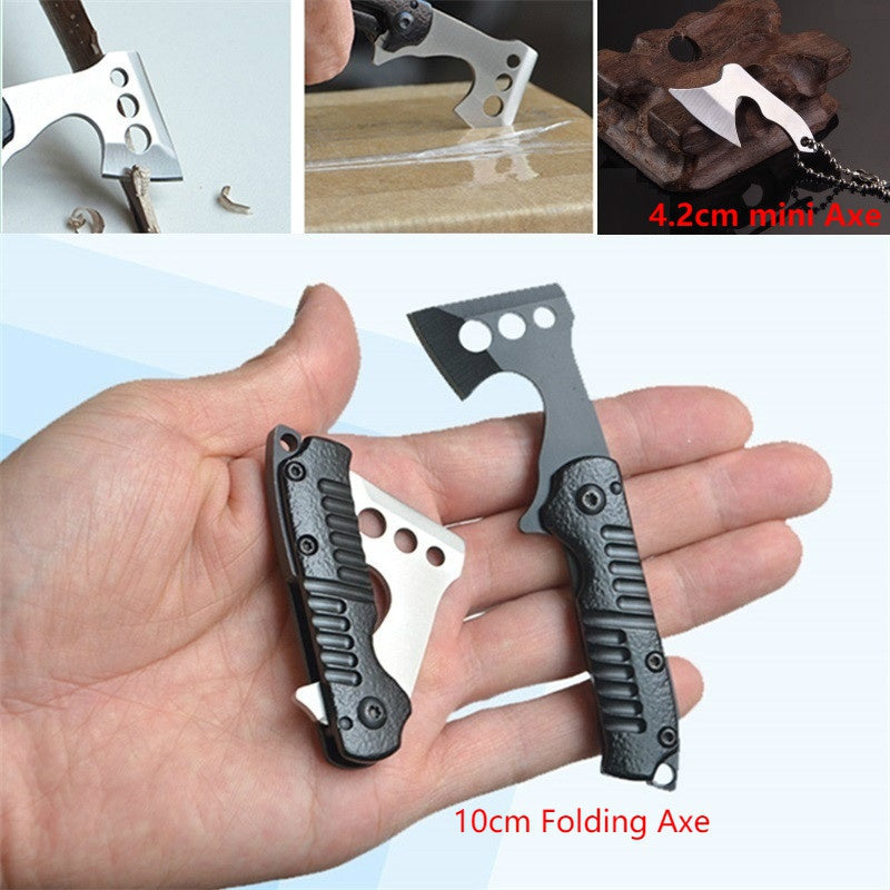 2025 Tactical Axe Throwing Axes Mini Axe Hammer Folding Axe Keychain Best Survival Axes  Climbing Gear | POPOTR™