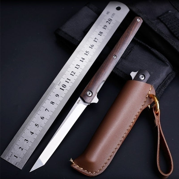 2022 Survival Knife Folding Knife Hunting Knife Assisted Knife Handle Wood | POPOTR™