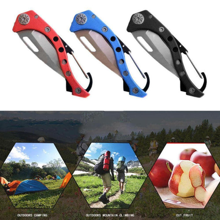 Mini portable folding fruit knife stainless steel folding peeler outdoor survival tool for camping