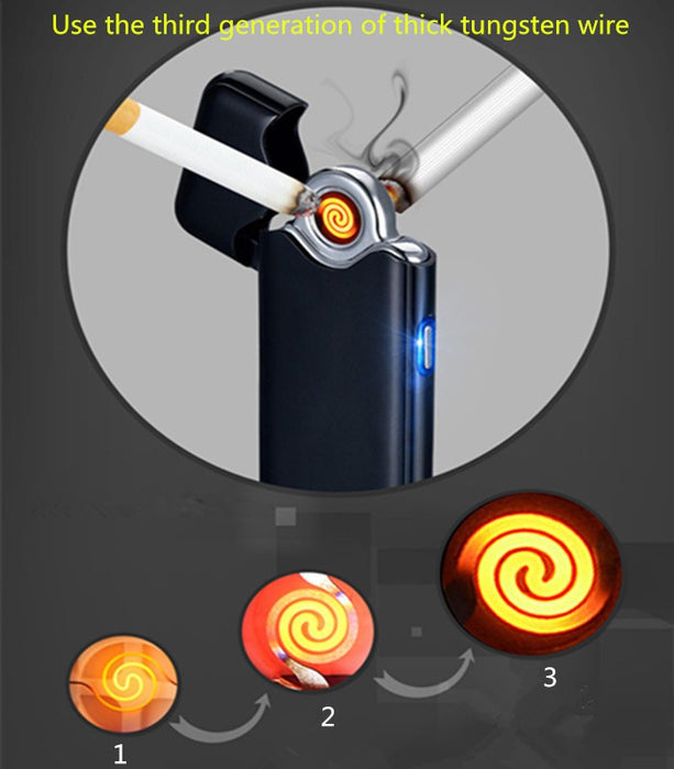 2022 Cigarette Lighter USB Lighter Windproof Lighter Rechargeable Lighter  Creative Lighters Tungsten Light | POPOTR™