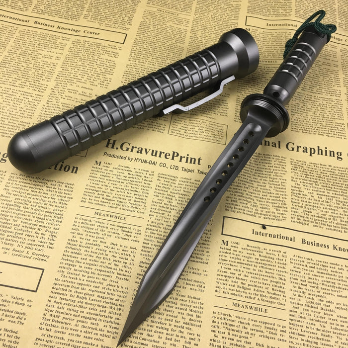 "13""""  Spiral Dagger Hunting Cyclone  New  TRI EDGE TACTICAL SURVIVAL  Fixed Blade Knife with Pipe Sheath "