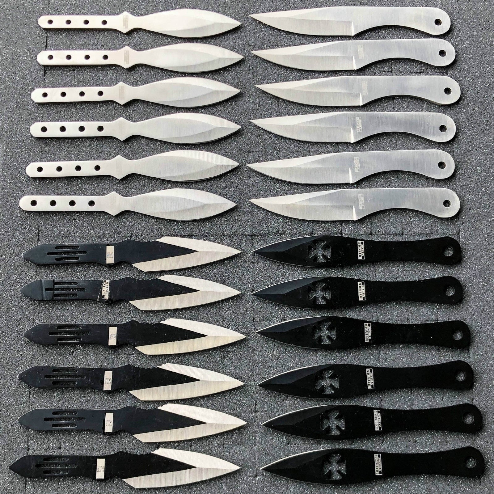 MIX Ninja Hunting Knives Tactical Kunai Fixed Blade Na-ruto Throwing Knife Set with Sheath  24Pcs