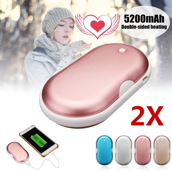 5200ma for lovers USB charger no water new hand warmer pocket hand warmer for mobile phone charger as power pack 2 pieces