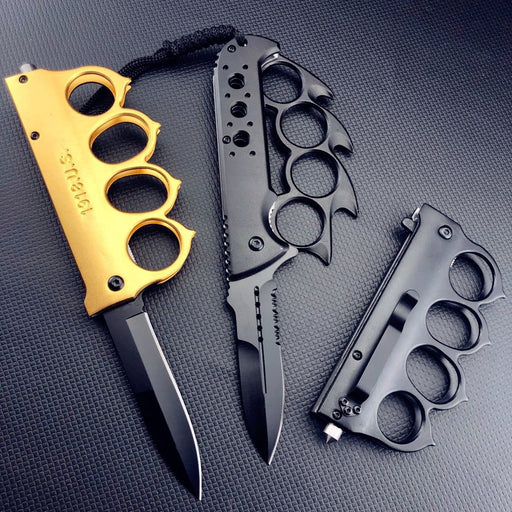 Pocket knives, Brass Knuckles Knife, One Hand Knife, Semiautomatic