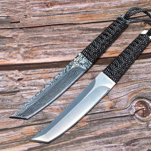 Combat Damascus Fixed Blade Tanto Dagger KNIFES  TACTICAL GEAR HUNTING SURVIVAL EDC Tools Rambo Knife Sword Camping Knives