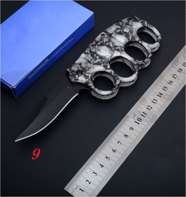 2025 Survival Knife Folding Knife Hunting Knife Ring Knife Brass Knuckle knife Camping Knife Multifunction Knife | POPOTR™