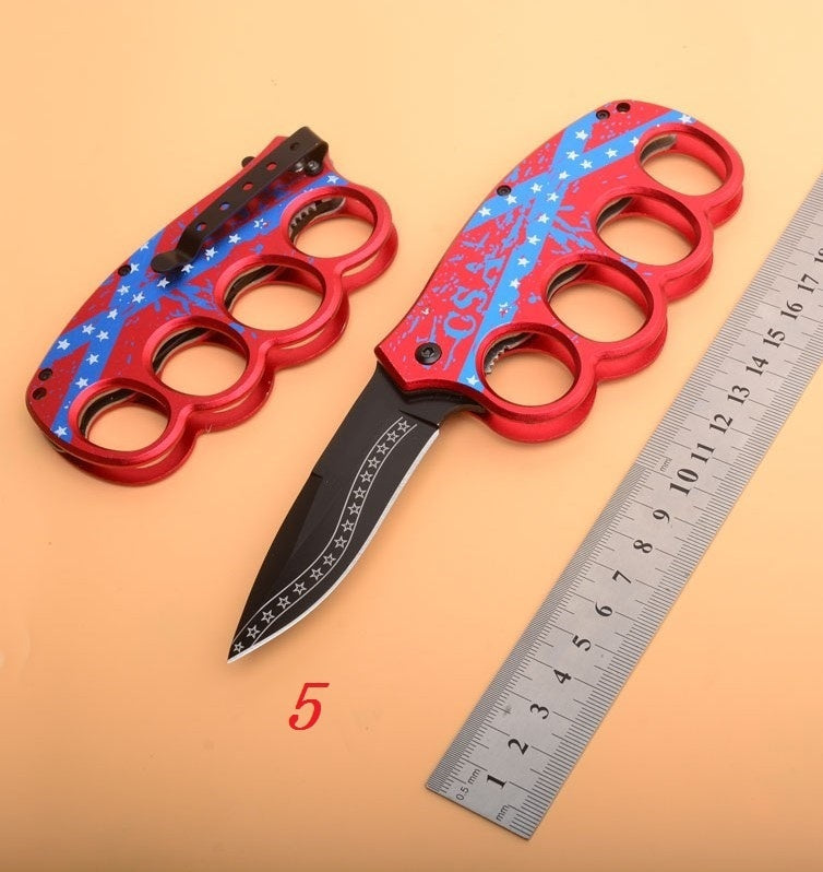 2025 Survival Knife Folding Knife Hunting Knife Ring Knife Brass Knuckle knife Camping Knife Multifunction Knife | POPOTR™