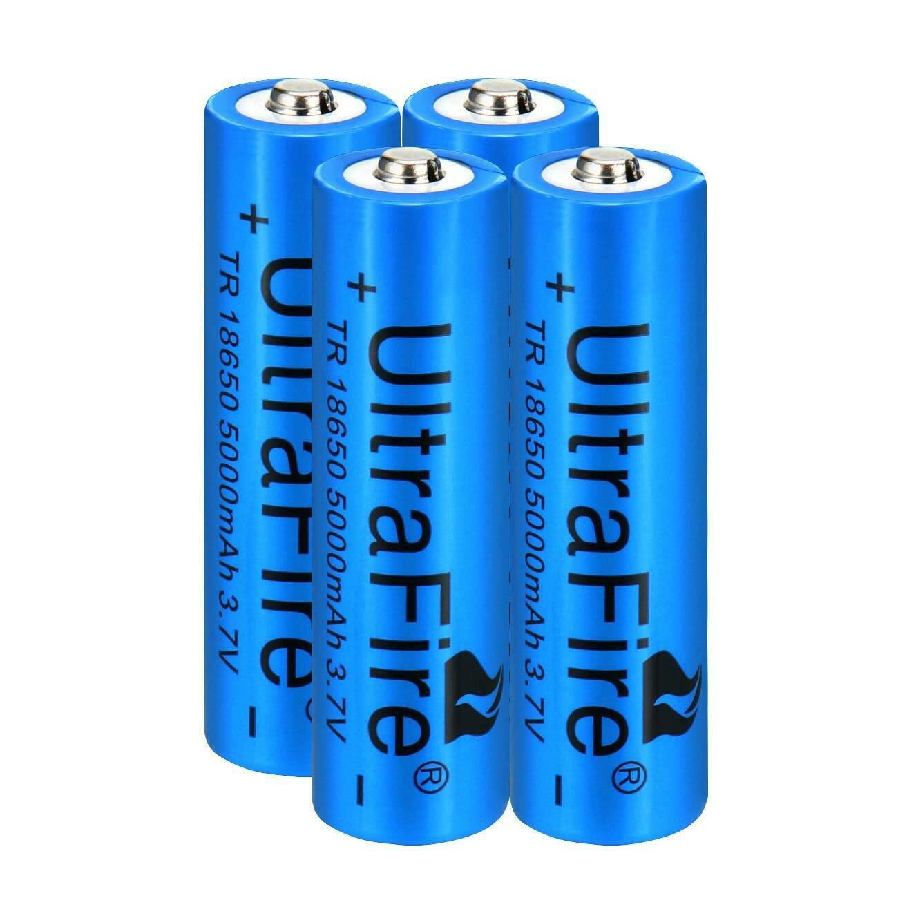 3.7V Li-ion Rechargeable Batteries Button New  Top Cell For Flashlight  UltraFire 5000mAh 18650 Battery