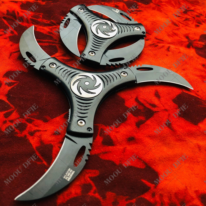 OUTDOOR EDC DetachableDOUBLE LAYER Six-blade Huge Kunai TACTICAL 6 KNIFES Ninja Combat  Naruto Throwing Knife Hunting Knives Fighting Knives   Wild Military Survival Knife