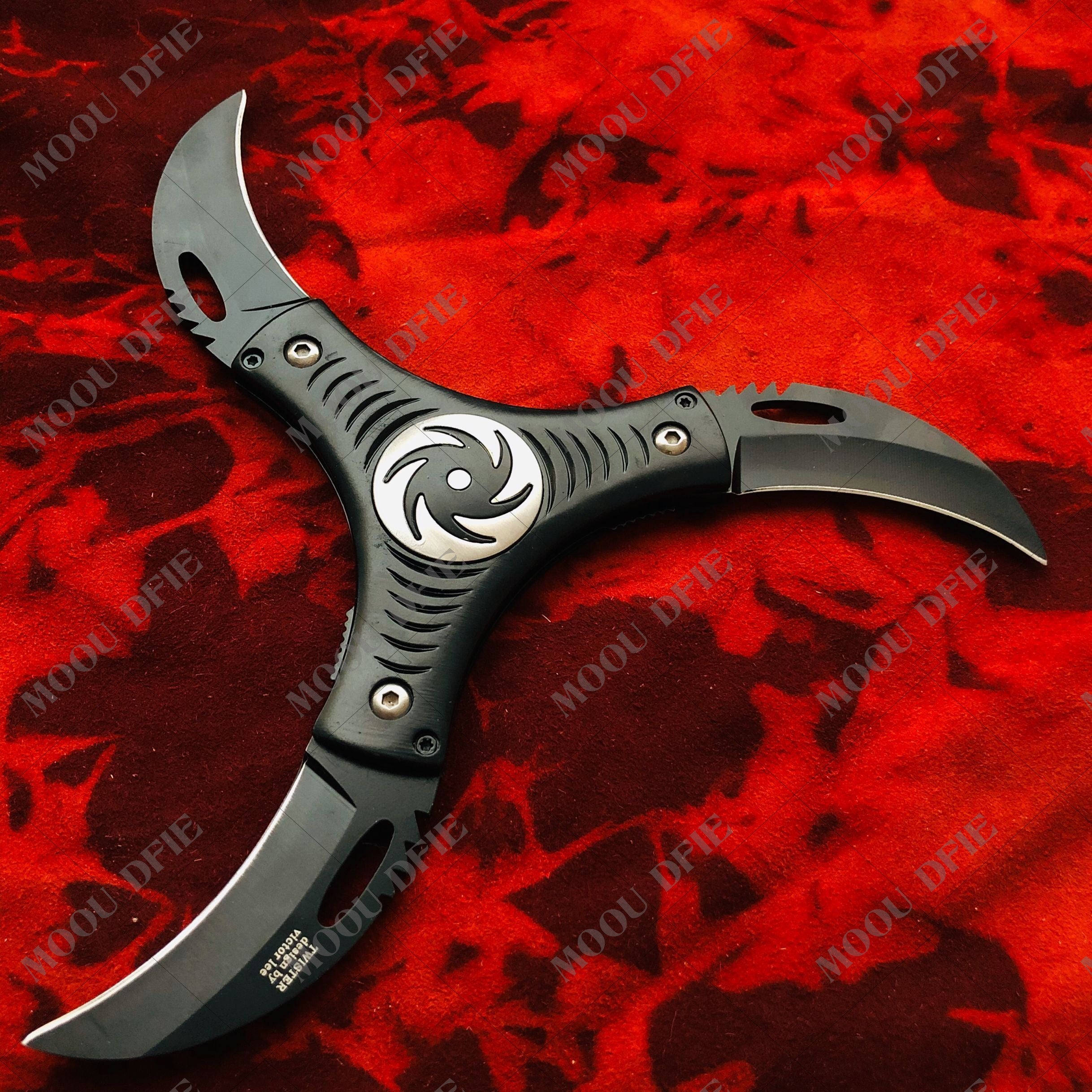 Hunting Knives Fighting Knives   Wild Military Survival Knife    OUTDOOR EDC DetachableDOUBLE LAYER Six-blade Huge Kunai TACTICAL 6 KNIFES Ninja Combat  Naruto Throwing Knife