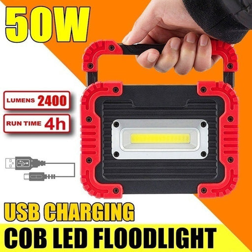 New  50W Waterproof Outdoor USB Rechargeable Flood Lamp  With Power Bank Function LED Worklight Camping Lights   Portable