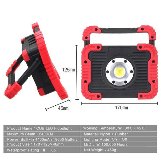 New  50W Waterproof Outdoor USB Rechargeable LED Worklight Camping Lights   Portable   Flood Lamp  With Power Bank Function
