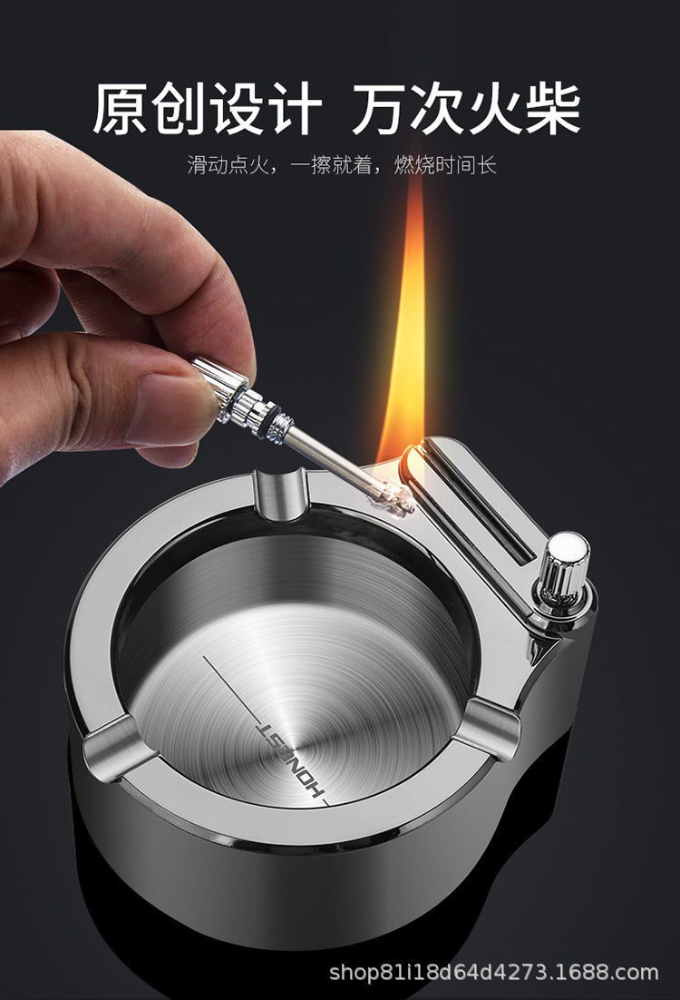 Baicheng Sanyang Ashtray Personality Creative Metal Gift Desktop Living Room Decoration Million Match Ashtray Wholesale  (No gas)