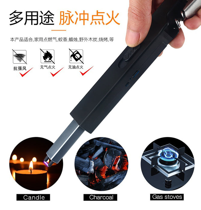 New metal ignition gun USB charging pulse igniter four in one open bottle open wine ignition gun