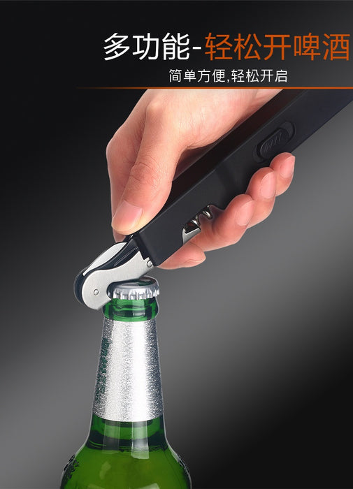 New metal ignition gun USB charging pulse igniter four in one open bottle open wine ignition gun