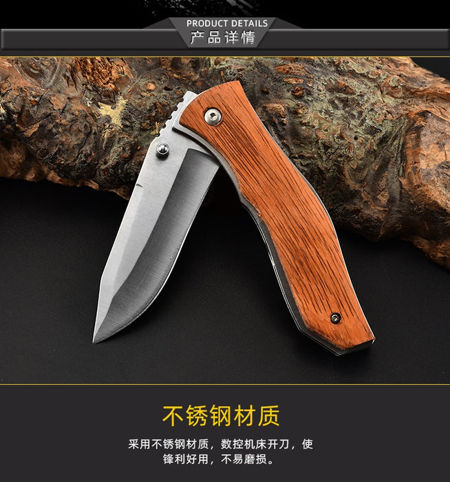 2022 Stainless Steel Knife Folding Knife Handle Wood Knife Fish | POPOTR™