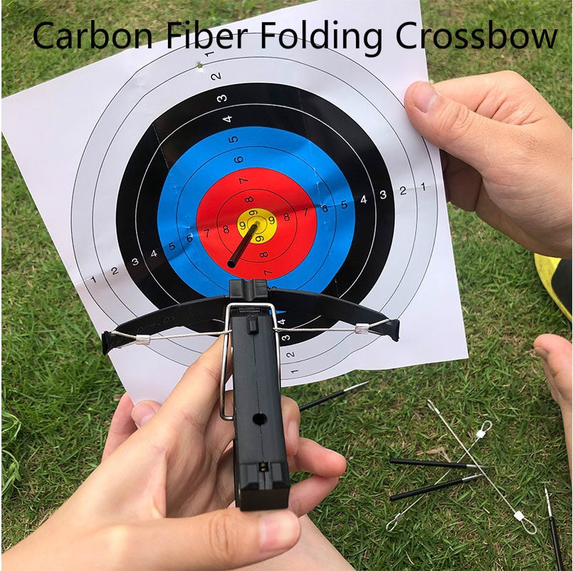 Poweful Folding Crossbow Carbon Fiber Material High-tech Material with 4mm 5Pcs Arrows & Storage Box and Target Paper