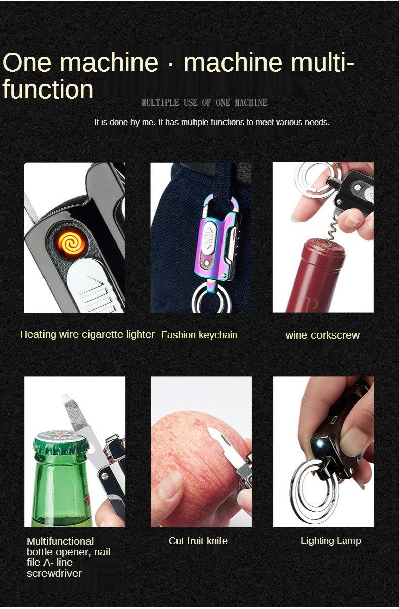 2025 Cigarette Lighter Torch Windproof Lighter Rechargeable Lighter  Keychain Lighter Knife| POPOTR™