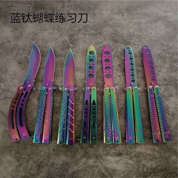 2025 Butterfly Knife Hunting Knife Training Knife Blade Titanium Knife | POPOTR™