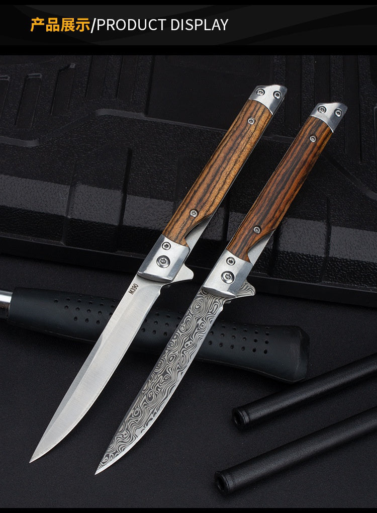 2025 Pocket Knife Hunting Knife Stainless Steel Knife Folding Knife Handle Wood| POPOTR™