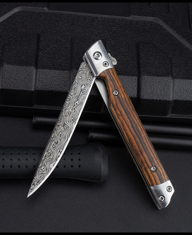 2025 Pocket Knife Hunting Knife Stainless Steel Knife Folding Knife Handle Wood| POPOTR™