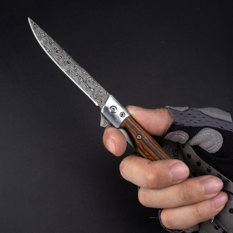 2025 Pocket Knife Hunting Knife Stainless Steel Knife Folding Knife Handle Wood| POPOTR™