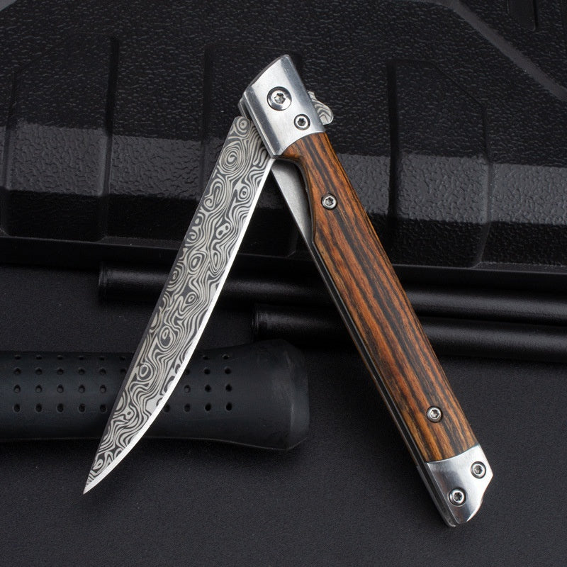 2025 Pocket Knife Hunting Knife Stainless Steel Knife Folding Knife Handle Wood| POPOTR™