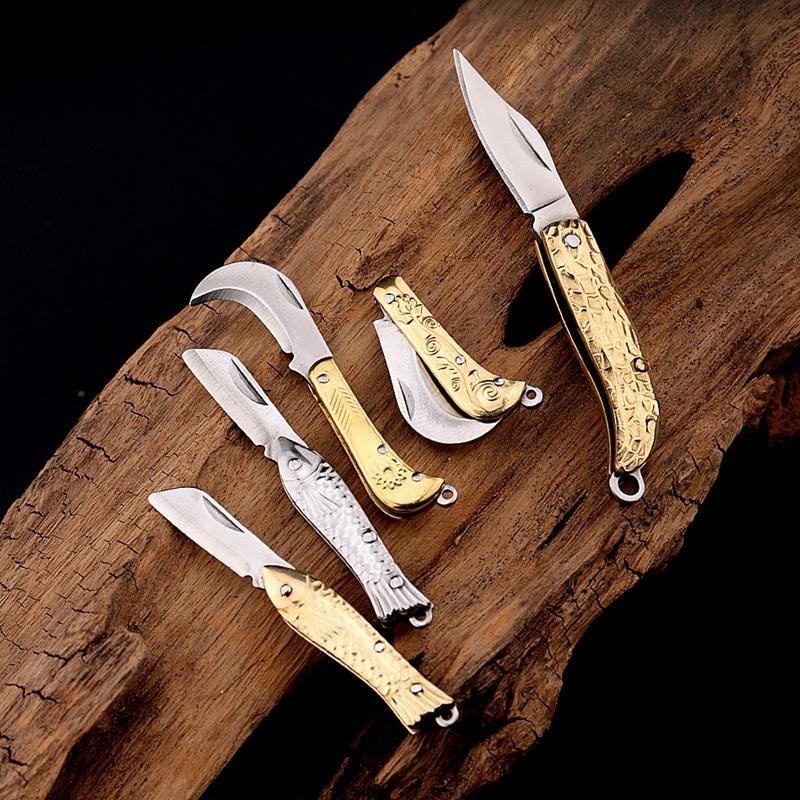 【Free gift】Knife  - Mini Folding  - Knife Legal Self-defense -  Knife Exquisite Brass  - Knife Keychain  - Demolition Express Unpacking Knife